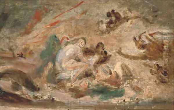 Lucifer appearing Oil Painting by English School