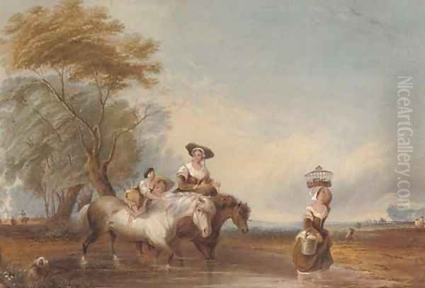 Off to market Oil Painting by English School