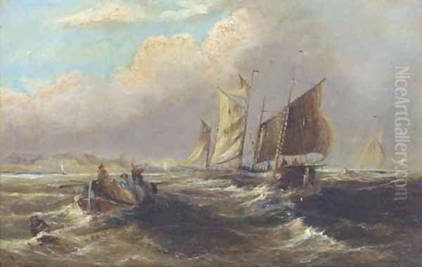 Off to the fishing grounds Oil Painting by English School