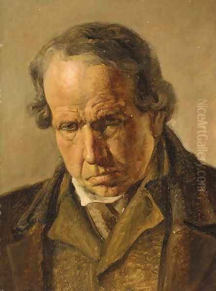 Portrait of a gentleman, traditionally identified as David Cox (1783-1859) Oil Painting by English School