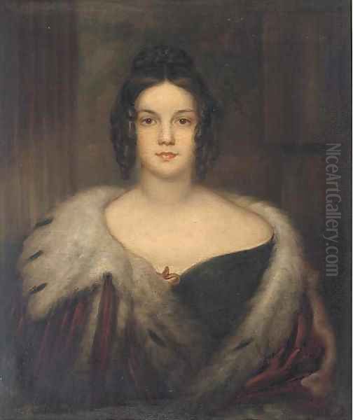 Portrait of Guiseppina Gell, nee Grassi Oil Painting by English School