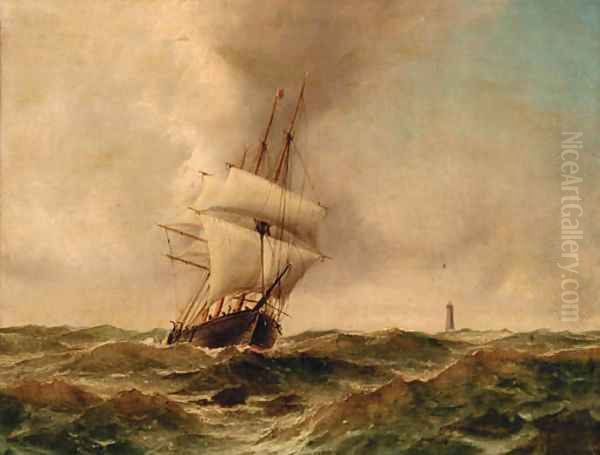 Running before the wind Oil Painting by English School