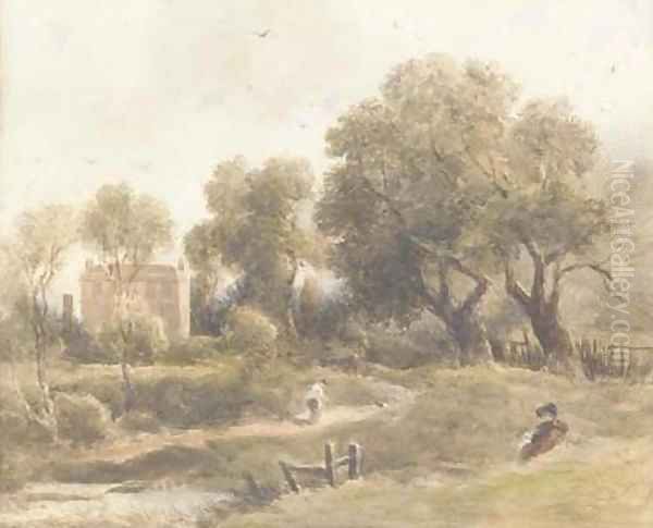 The birthplace of John Constable, East Bergholt, Suffolk Oil Painting by English School