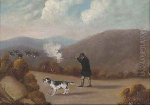 The duck shoot Oil Painting by English School