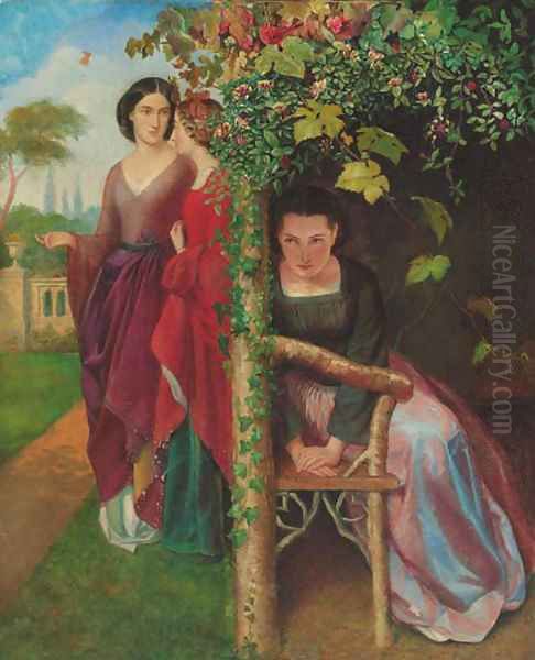 The Eavesdropper Oil Painting by English School