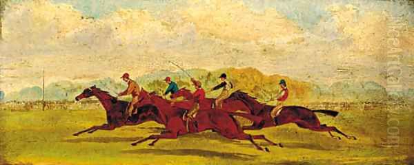 The final furlong Oil Painting by English School