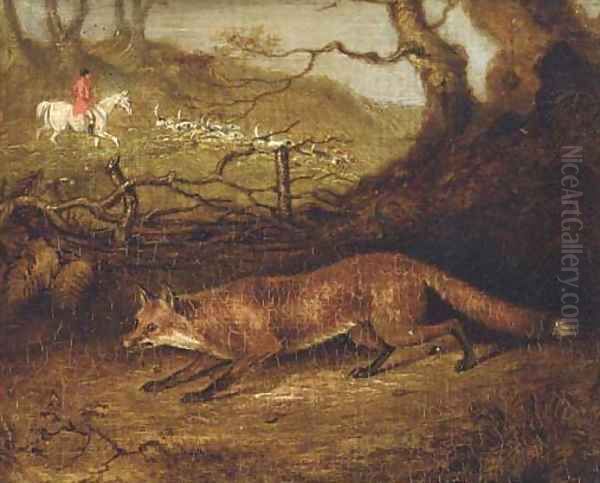 The fox and hunt Oil Painting by English School