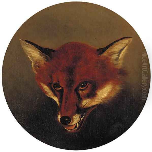 The head of a fox Oil Painting by English School