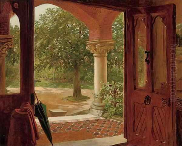 The porch Oil Painting by English School