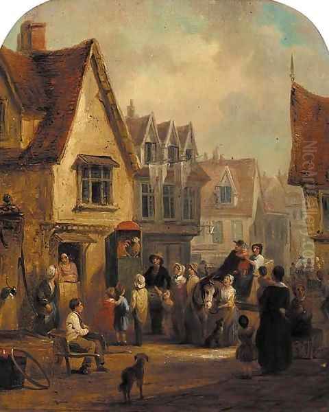 The Punch and Judy show Oil Painting by English School