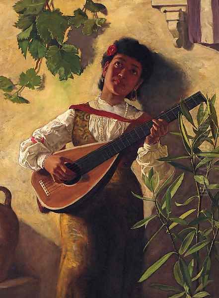 The Serenade Oil Painting by English School