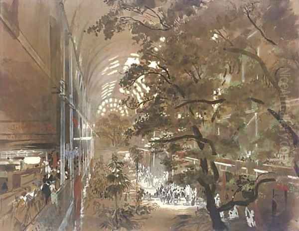 View of the interior of the Great Exhibition, London, 1851 Oil Painting by English School