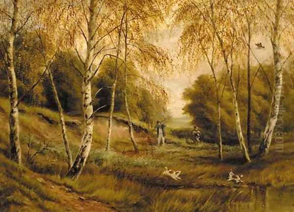 Shooting snipe Oil Painting by English School