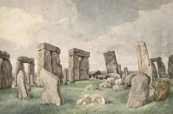 Stonehenge Oil Painting by English School