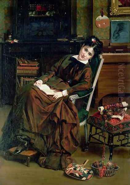 The Convalescent Oil Painting by Jules Emile Saintin