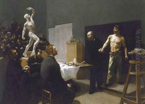 The Anatomy Class at the Ecole des Beaux-Arts, 1888 Oil Painting by Francois Salle