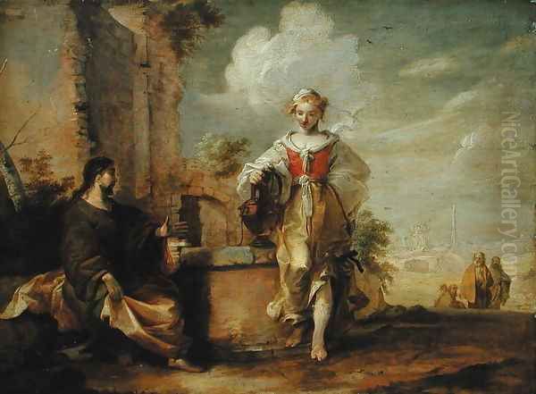 Christ and the Samaritan Woman Oil Painting by Matthias Scheits