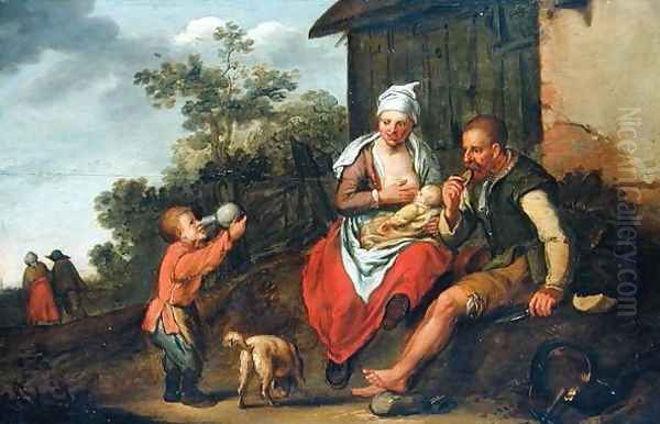 The Ironmonger and his family Oil Painting by Matthias Scheits