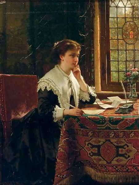 The love letter Oil Painting by Hendrik Jacobus Scholten