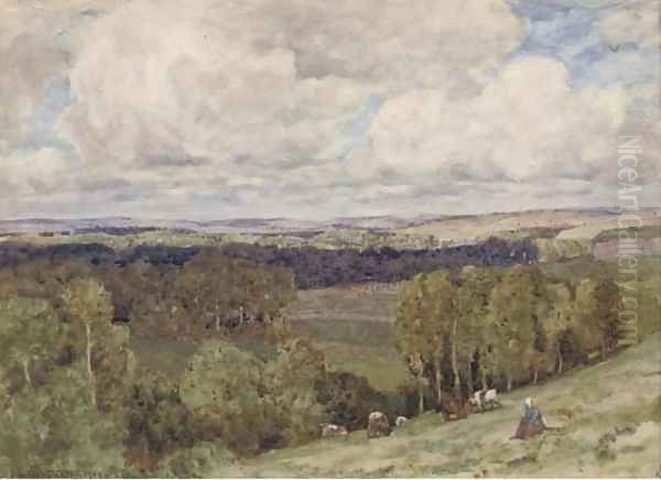 The valley, Montreuil Oil Painting by Herbert Hughes Stanton