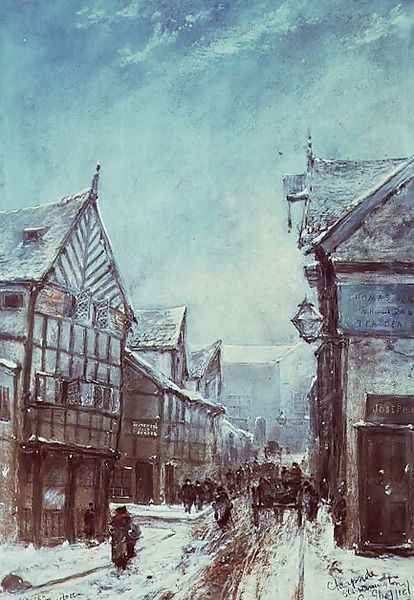 Old Cheapside, Warrington, 1864 Oil Painting by George Sheffield