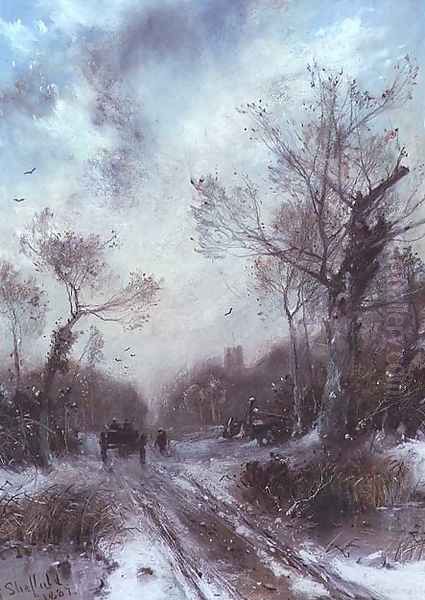 Winter Landscape Oil Painting by George Sheffield