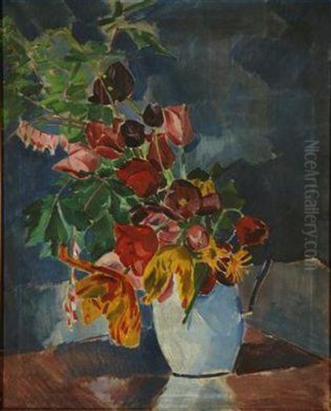 Blumenstraus In Einem Krug Oil Painting by Vaclav Spala