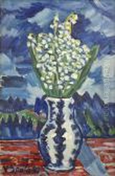 Lily-of-the-valleys Oil Painting by Vaclav Spala