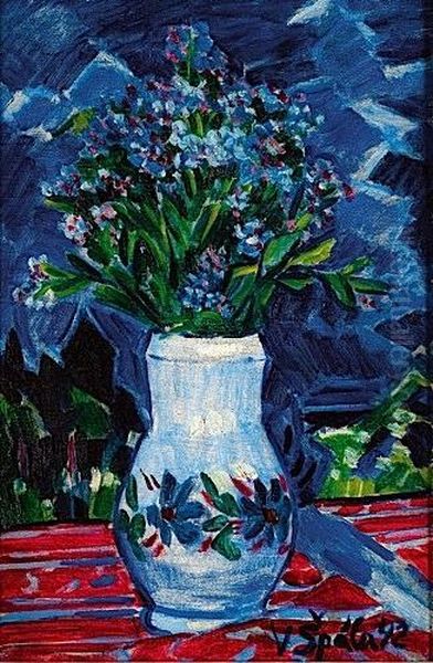 Bouquet Bleu Oil Painting by Vaclav Spala