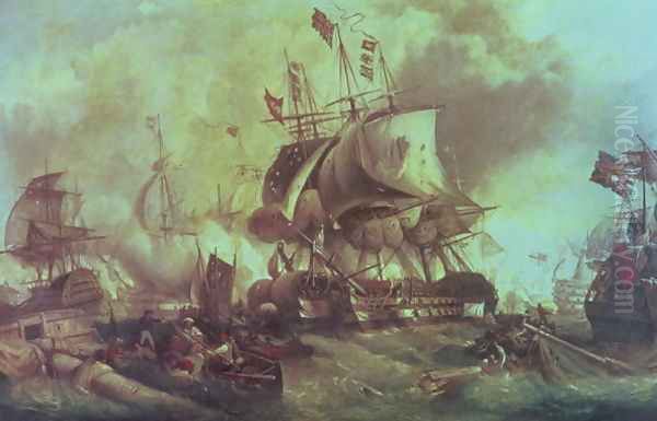 The Battle of Trafalgar, 1805, c.1848 Oil Painting by William Stuart