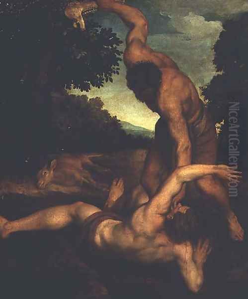 Samson Smiting a Philistine with the Jawbone of an Ass Oil Painting by Giorgio Schiavone