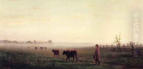 Cool Morning on the Prarie Oil Painting by Junius R. Sloan