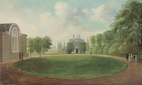 A view of the Deputy Master's House at the Royal Hospital Kilmainham, overlooking Phoenix Park Oil Painting by William II Sadler