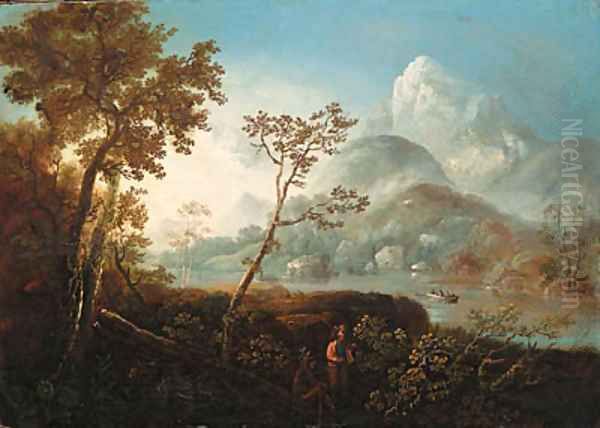 A view of the lower lake Killarney with the Eagle's Nest beyond Oil Painting by William II Sadler