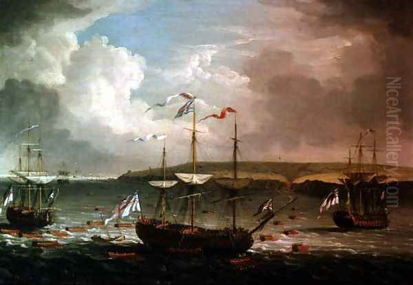 Taking of Belleisle, 1761 Oil Painting by Dominic Serres