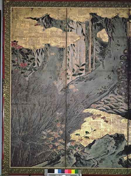 Birds and Flowers of the Four Seasons 5 Oil Painting by Kano Soshu