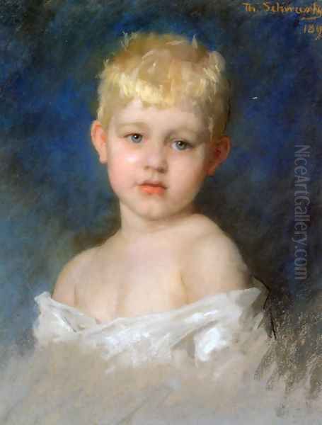 Portrait of a Young Boy Oil Painting by Therese Schwartze