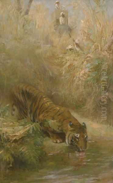 The Tiger Hunt Oil Painting by Cuthbert Edmund Swan