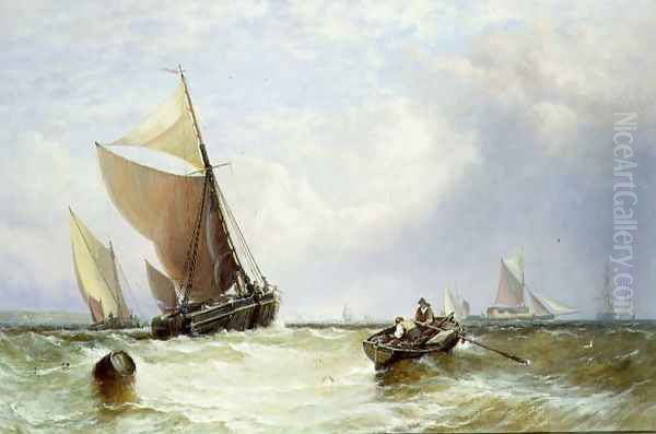 Shipping on a Windy Day Oil Painting by George Stainton