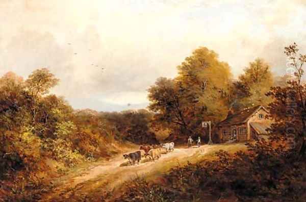 Outside the Red Lion Inn Oil Painting by George Stainton