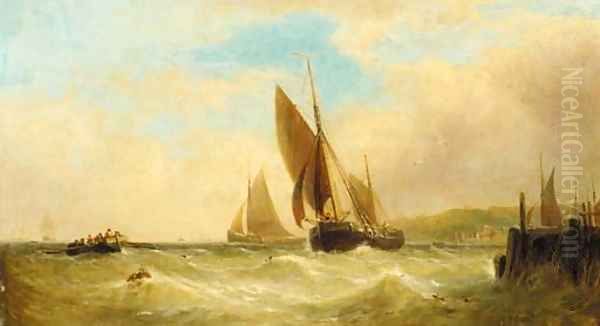 Shipping of Cowes, Isle of Wight Oil Painting by George Stainton