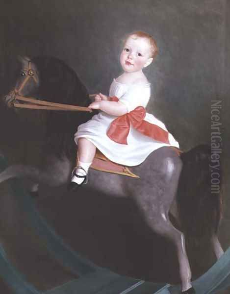 Master James Watts on a Rocking Horse Oil Painting by William Wallace Scott