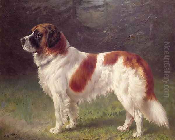 St. Bernard Oil Painting by Heinrich Sperling