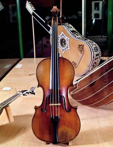 Violin, by Stradivari, Cremona, 1699 Oil Painting by Stradivari