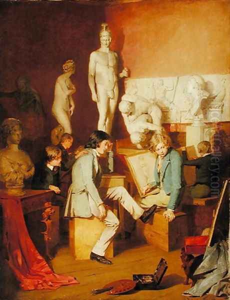 Interior of an Academy The Critics, 1848 Oil Painting by William Stewart