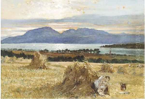 Arran from Bute Oil Painting by William Stewart