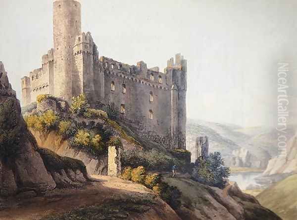 Thurnberg, engraved by T. Sutherland, from A Picturesque Tour along the Rhine, from Mentz to Cologne, published by R. Ackermann, London, 1820 Oil Painting by Christian Georg II Schutz or Schuz