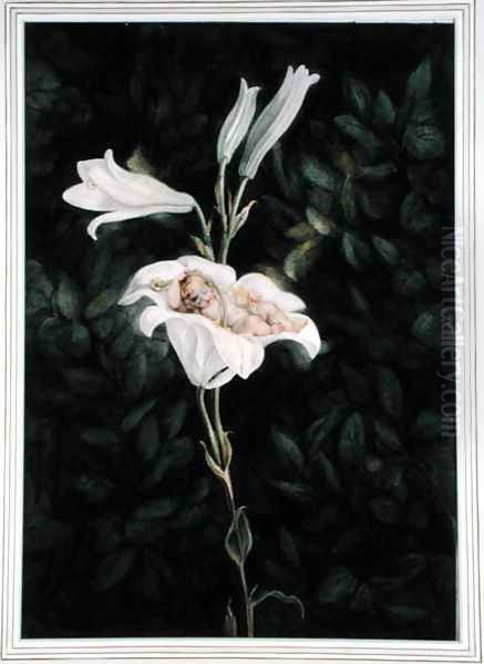 Cradling Lilies Oil Painting by Maria Spilsbury