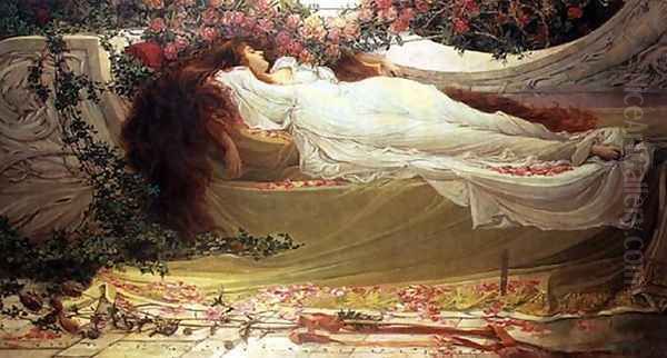 Sleeping Beauty Oil Painting by Thomas Ralph Spence