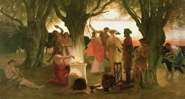 A Greek Festival Oil Painting by Thomas Ralph Spence